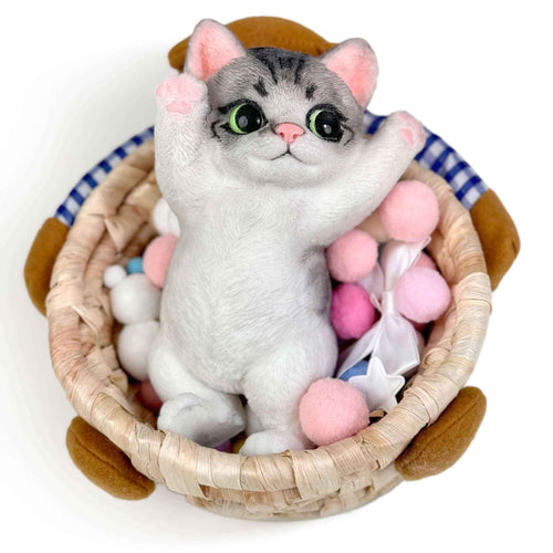 Standing Cat Squishy: Handcrafted Silicone Stress Reliever